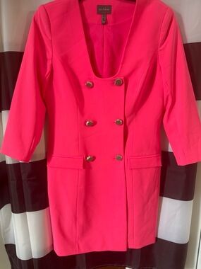 Women's Pink Double-Breasted Blazer Dress